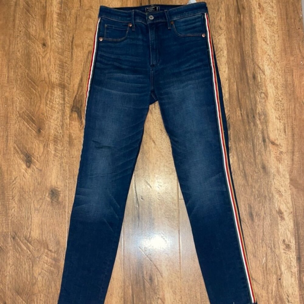 Abercrombie & Fitch Women's 6R Jeans Simone High Rise Ankle Side Stripes W28